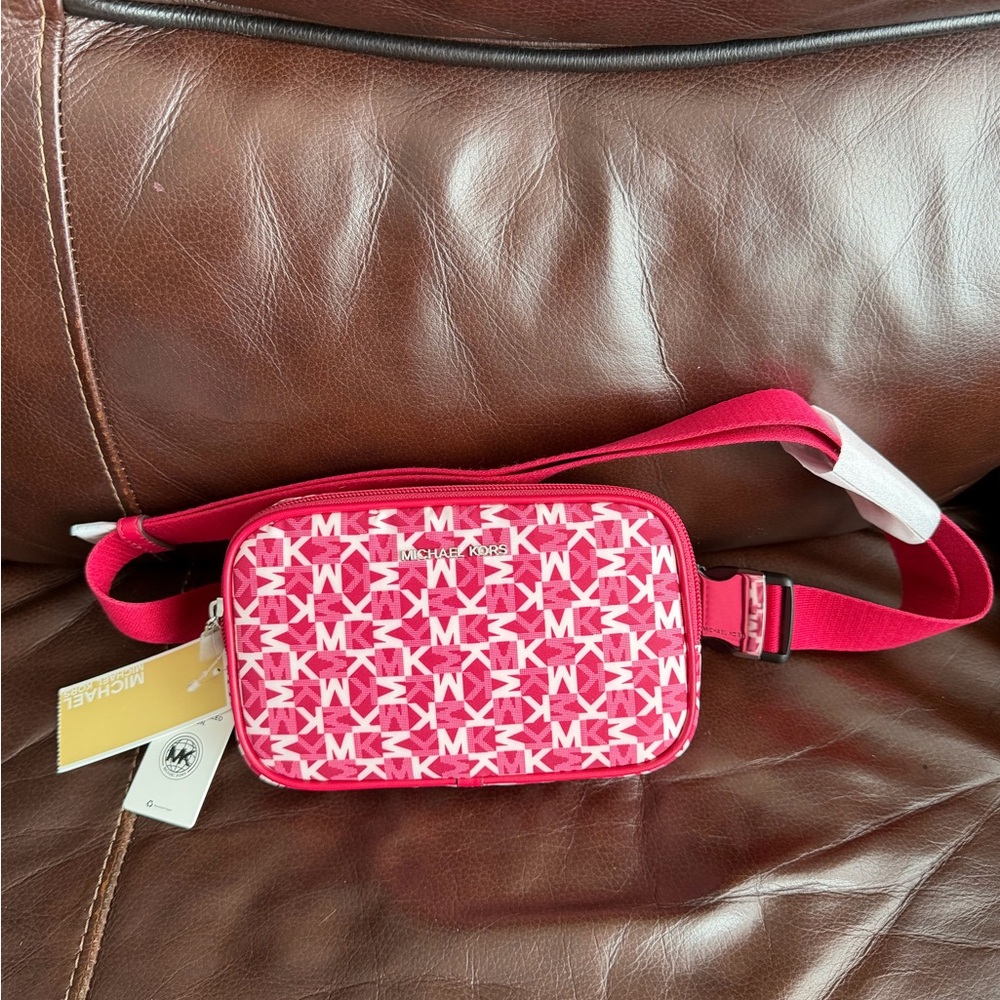 Michael Kors Red and White Crossbody Bag